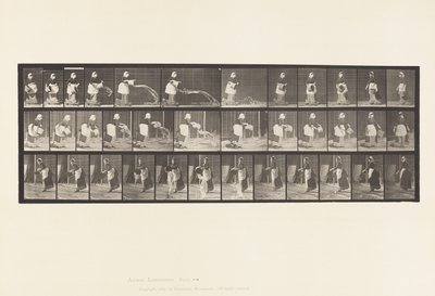 プレート404.バケットの水を空にする、1885 作： Eadweard Muybridge