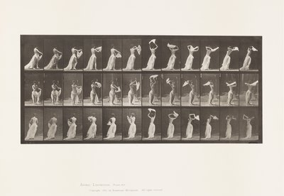 プレート 421.トイレでハンカチを肩にかける姿 作： Eadweard Muybridge