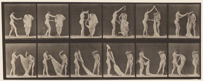 プレート427。トイレ; 2つのモデル 作： Eadweard Muybridge