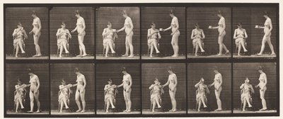 プレート450。2つのモデル、8杯のお茶、1テイクのカップとドリンク、1872〜1885 作： Eadweard Muybridge