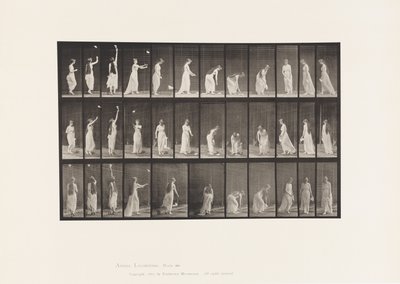 プレート463リーチアップ、前かがみ、方向転換、1885年 作： Eadweard Muybridge