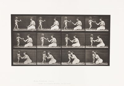 プレート465。2つのモデル、子供70N、花束を12、1885にもたらします 作： Eadweard Muybridge