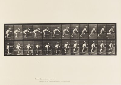 プレート480階段を歩いたり這ったりする子供 作： Eadweard Muybridge