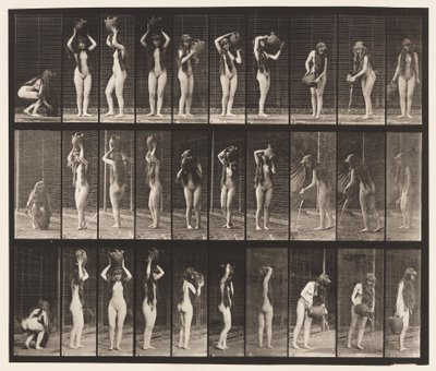 プレート500。ウォータージャーによるさまざまな動き 作： Eadweard Muybridge