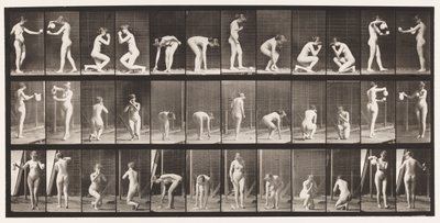 プレート501。その他、かがむ、ひざまずくなど。 作： Eadweard Muybridge