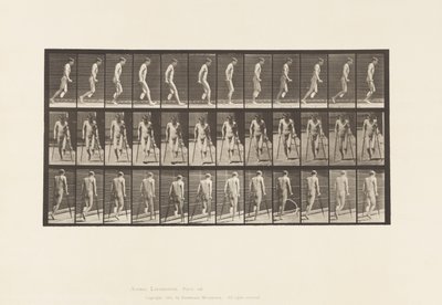 プレート537足の片側切断、松葉杖でのホッピング 作： Eadweard Muybridge