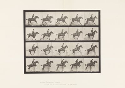 プレート636ハードルを跳ぶ、サドル、跳ぶための準備 作： Eadweard Muybridge