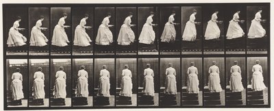 プレート95.Acending Stairs、A Basin in Hands、1885 作： Eadweard Muybridge
