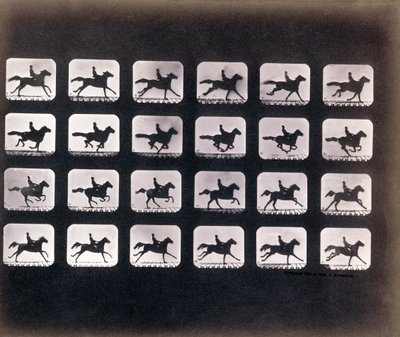 Eadweard J. Muybridge（エドワード・J・マイブリッジ）の「Running（Galloping）」。 作： Eadweard Muybridge