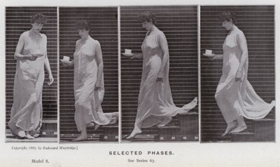 動いている人間の姿。選択されたフェーズ（モノクロ写真 作： Eadweard Muybridge