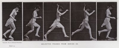 動きのある人間の姿。シリーズ54からの選択段階（モノクロ写真 作： Eadweard Muybridge