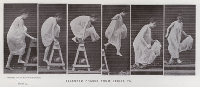 動きのある人間像シリーズ70からの選択段階（モノクロ写真 作： Eadweard Muybridge