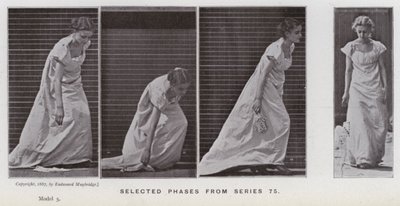 動き回る人間像。シリーズ75からの選択段階（モノクロ写真 作： Eadweard Muybridge