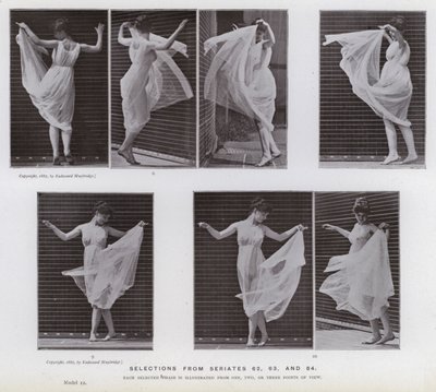 動きのある人間像シリアルナンバー62、63、64からのセレクション（モノクロ写真 作： Eadweard Muybridge