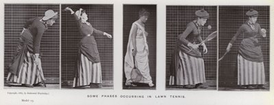 動きのある人間像。ローンテニスで起こるいくつかの局面（モノクロ写真 作： Eadweard Muybridge