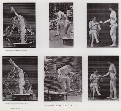 動きのある人間像。様々な動きをする人（モノクロ写真 作： Eadweard Muybridge