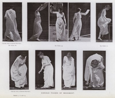 動く人間の姿。動きの様々な局面（モノクロ写真 作： Eadweard Muybridge