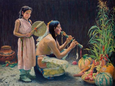 収穫の歌、1920年頃（キャンバスに油彩） 作： Eanger Irving Couse