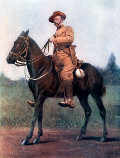 1902年、ベテューン騎馬歩兵隊を指揮するエドワード・ベテューン中佐。 作： Earl de la Warr