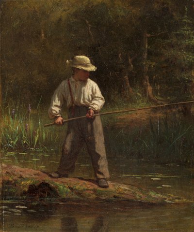 漁をする少年 1860年頃 油彩・カンヴァス 作： Eastman Johnson