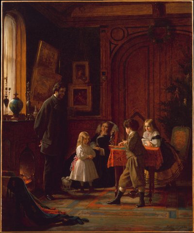 クリスマスタイム、ブロジェットファミリー 作： Eastman Johnson