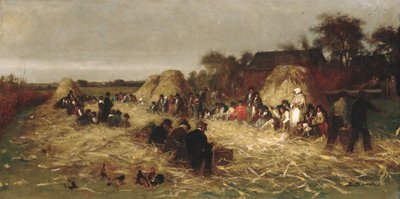 ナンタケットでのトウモロコシハスク1875。 作： Eastman Johnson