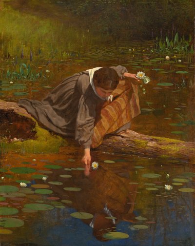 ユリを集める 作： Eastman Johnson