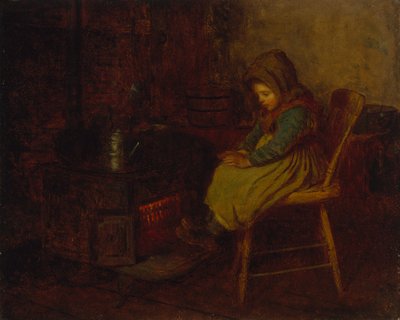 家と暖かさ、1863（アカデミーボード上の油） 作： Eastman Johnson