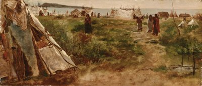 オジブウェ野営地 作： Eastman Johnson