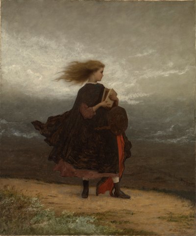 私が私の後ろに残した少女、カリフォルニア州。 1872年。 作： Eastman Johnson