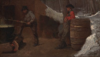 シュガー キャンプ (メープル シュガーまたはスーザン レイの作成としても知られています) 作： Eastman Johnson