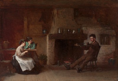 糸巻き（ナンタケットキッチンのインテリア） 作： Eastman Johnson