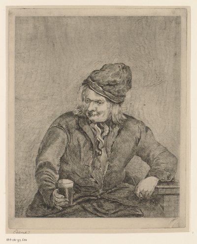 グラスとパイプを手にした老人 作： Eberhard Cornelis Rahms