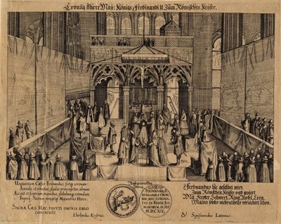 神聖ローマ皇帝としてのフェルディナンド2世の戴冠式 作： Eberhard Kieser