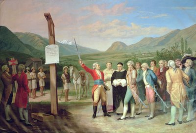 1606年のサンミゲルデイバラ市の基礎（キャンバスの石油） 作： Ecuadorian School
