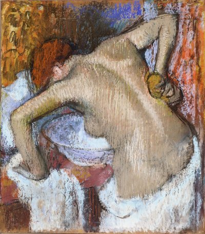 女性は彼女の背中をスポンジ 作： Edgar Degas