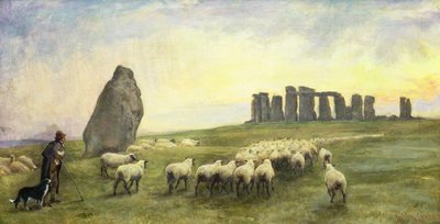 帰国、ストーンヘンジ、ウィルトシャー、1891 作： Edgar Barclay