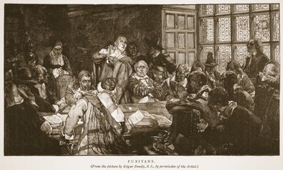 ピューリタン、HDM Spence-Jonesによる「イングランドの教会：人々の歴史」のイラスト、パブ。 1910年頃（セピア写真） 作： Edgar Bundy