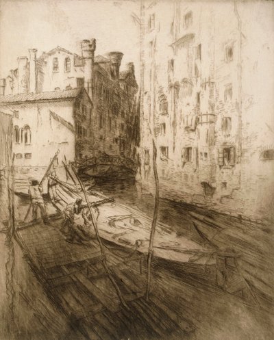 1906年、ヴェネツィアのユダヤ人ゲットー。 作： Edgar Chahine