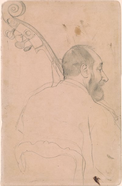 パリオペラ座のコントラバス奏者、アキレ・グーフ 作： Edgar Degas