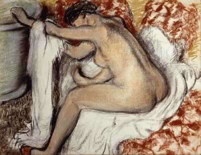 入浴後、女性の乾燥;入浴後、拭く女、1884年 作： Edgar Degas