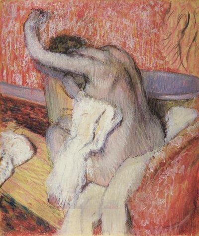 入浴後、女性は体を乾かす、1889-90年頃（パステル） 作： Edgar Degas