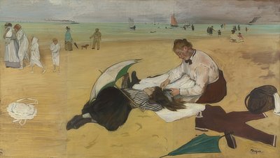 ビーチで。 1869-70年頃 作： Edgar Degas