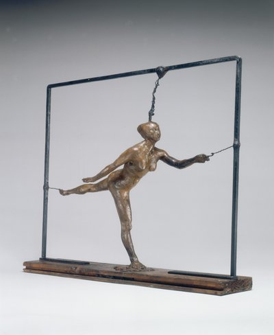 右足の上にアラベスク、左腕を前に、c。 18851890。 作： Edgar Degas