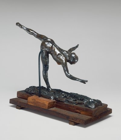 右脚の上にアラベスク、地面に近い右手、伸ばした左腕、c. 18851890。 作： Edgar Degas