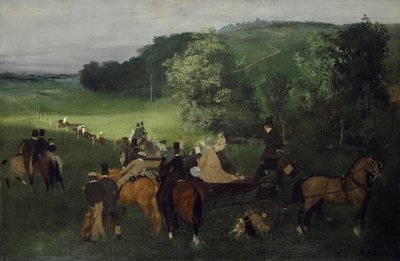 競馬場（The Races）で、1861-62年 作： Edgar Degas