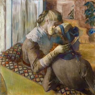 ファッショニストで。帽子をかぶっているクライアント 作： Edgar Degas