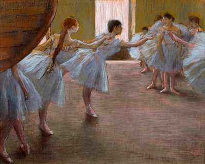 バレエリハーサル、1885-1890。 作： Edgar Degas