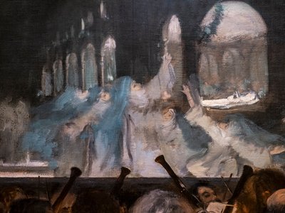 ロバート・ザ・デビルのバレエ（詳細）。1876.油彩・キャンバス 作： Edgar Degas