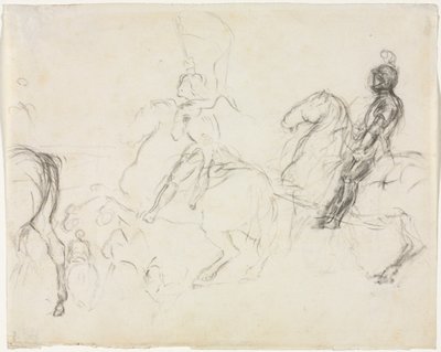 馬に乗った装甲人形との戦闘シーン (レクト) 作： Edgar Degas